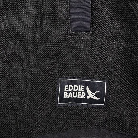 EDDIE BAUER Men's Sweater Fleece Classic Fit Pullover Size Med Heather Black - Picture 10 of 15